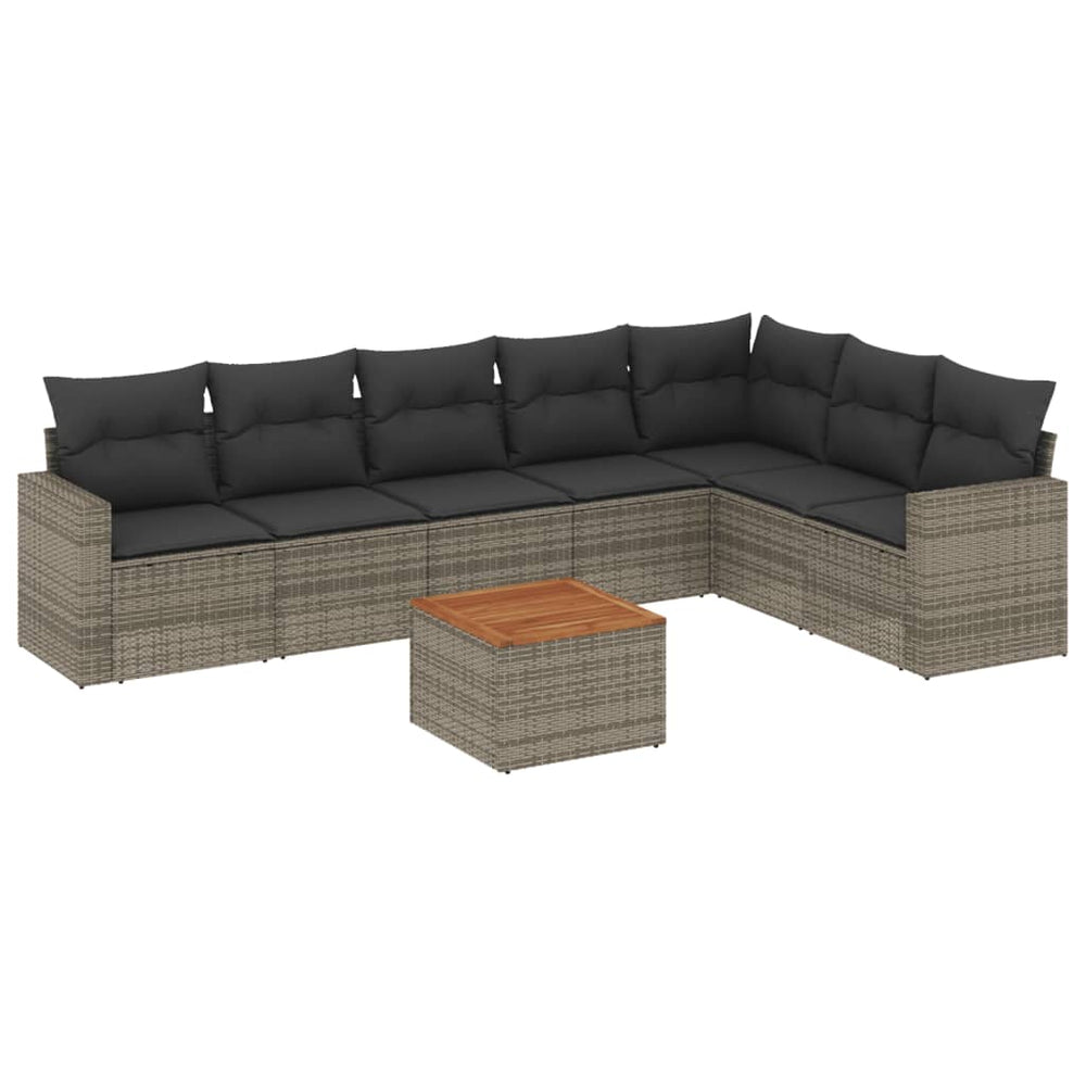 Set Canapele De Grădină Cu Perne, 8 Piese, , Poliratan
