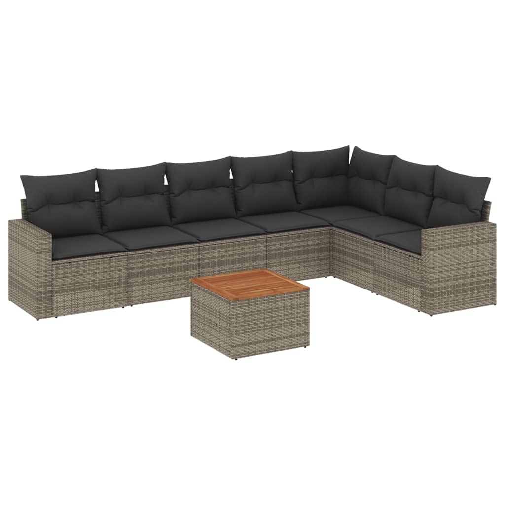 Set Canapele De Grădină Cu Perne, 8 Piese, , Poliratan