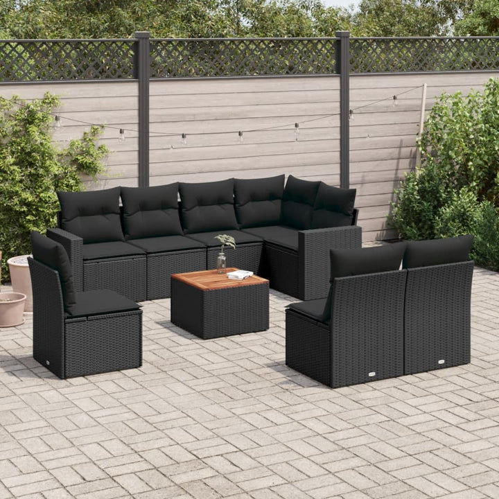 Set Canapele De Grădină, 9 Piese, Cu Perne, , Poliratan
