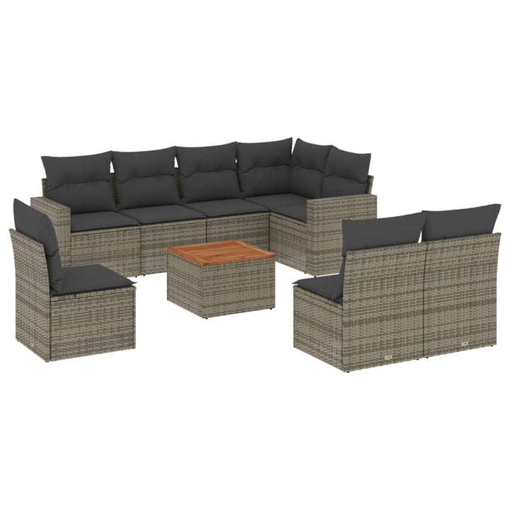 Set Canapele De Grădină, 9 Piese, Cu Perne, , Poliratan
