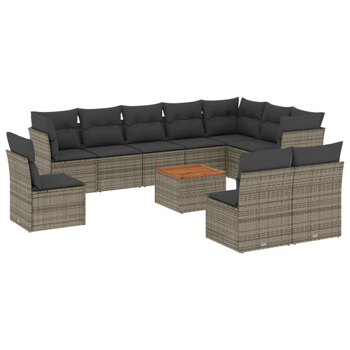 Set Canapele De Grădină Cu Perne, 11 Piese, , Poliratan