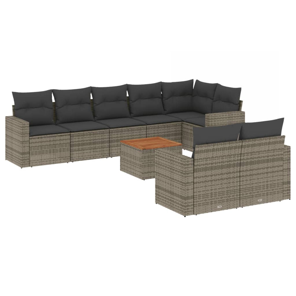 Set Canapele De Grădină, 9 Piese, Cu Perne, , Poliratan