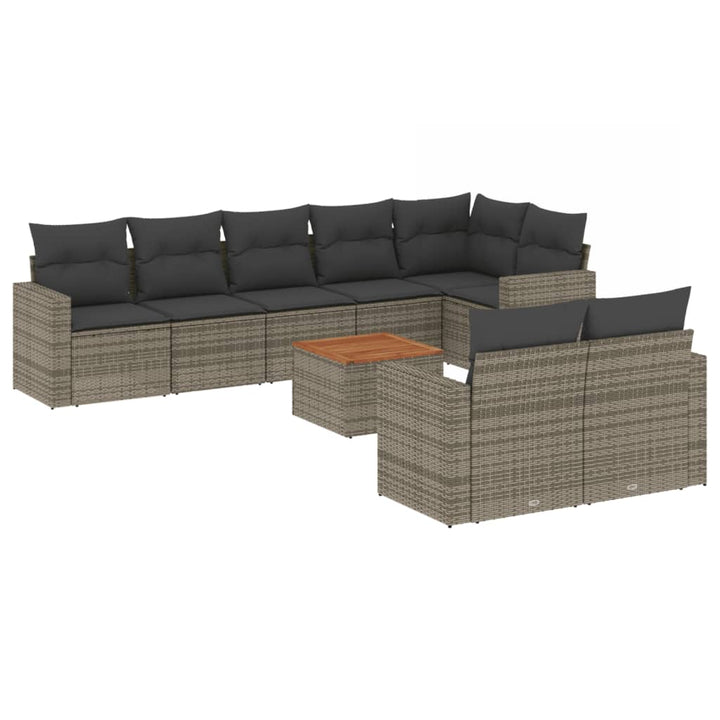 Set Canapele De Grădină, 9 Piese, Cu Perne, , Poliratan