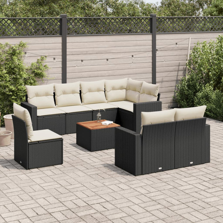 Set Canapele De Grădină, 9 Piese, Cu Perne, , Poliratan