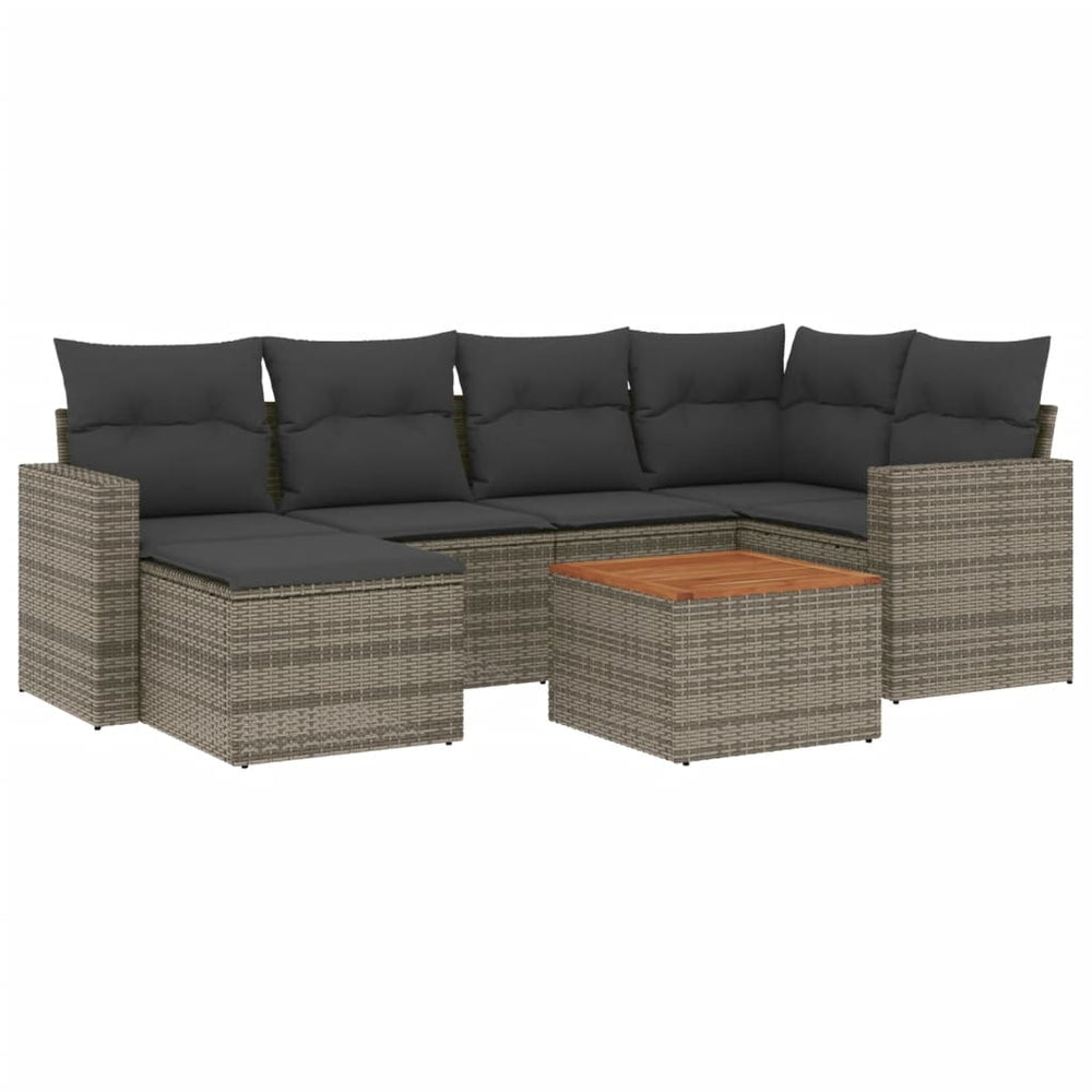 Set Canapele De Grădină, 7 Piese, Cu Perne, , Poliratan