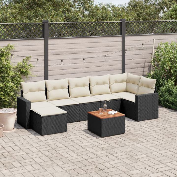 Set Canapele De Grădină Cu Perne, 8 Piese, , Poliratan