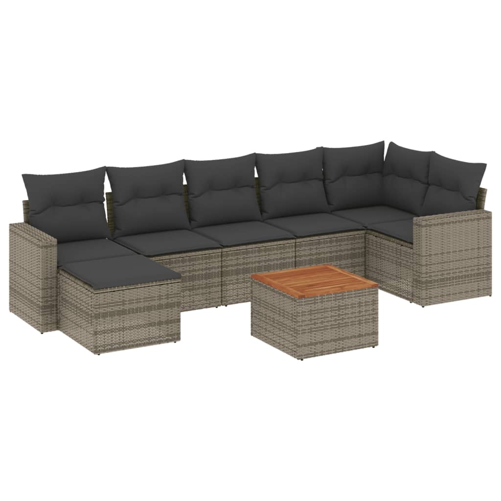 Set Canapele De Grădină Cu Perne, 8 Piese, , Poliratan