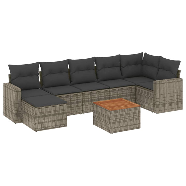Set Canapele De Grădină Cu Perne, 8 Piese, , Poliratan