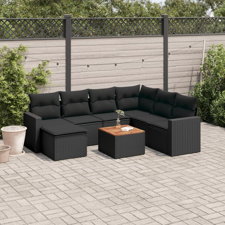 Set Canapele De Grădină Cu Perne, 8 Piese, , Poliratan