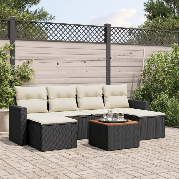 Set Canapele De Grădină, 7 Piese, Cu Perne, , Poliratan