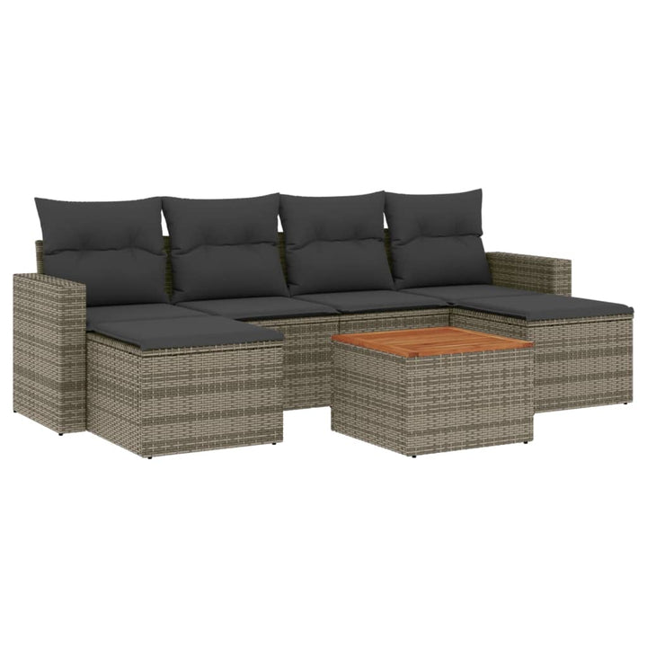 Set Canapele De Grădină, 7 Piese, Cu Perne, , Poliratan
