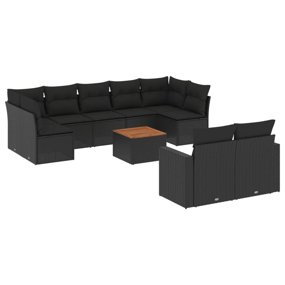 Set Canapele De Grădină Cu Perne, 10 Piese, , Poliratan