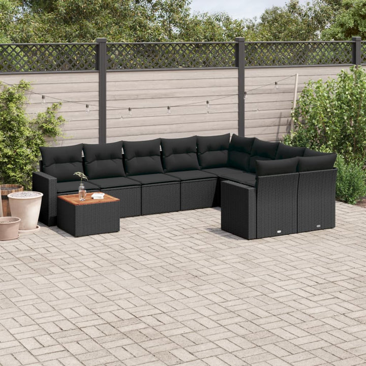 Set Canapele De Grădină Cu Perne, 10 Piese, , Poliratan