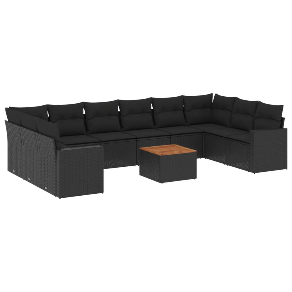 Set Canapele De Grădină Cu Perne, 11 Piese, , Poliratan