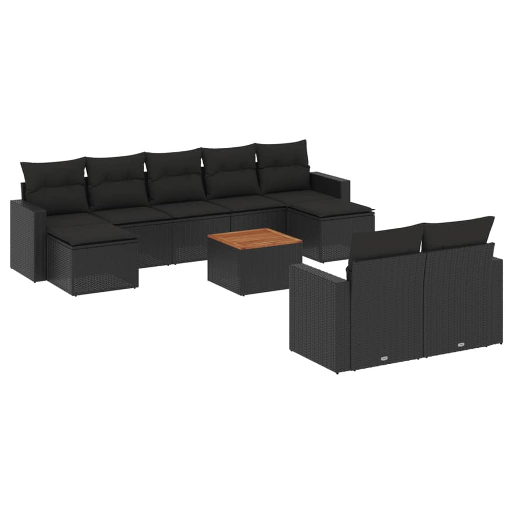 Set Canapele De Grădină Cu Perne, 10 Piese, , Poliratan