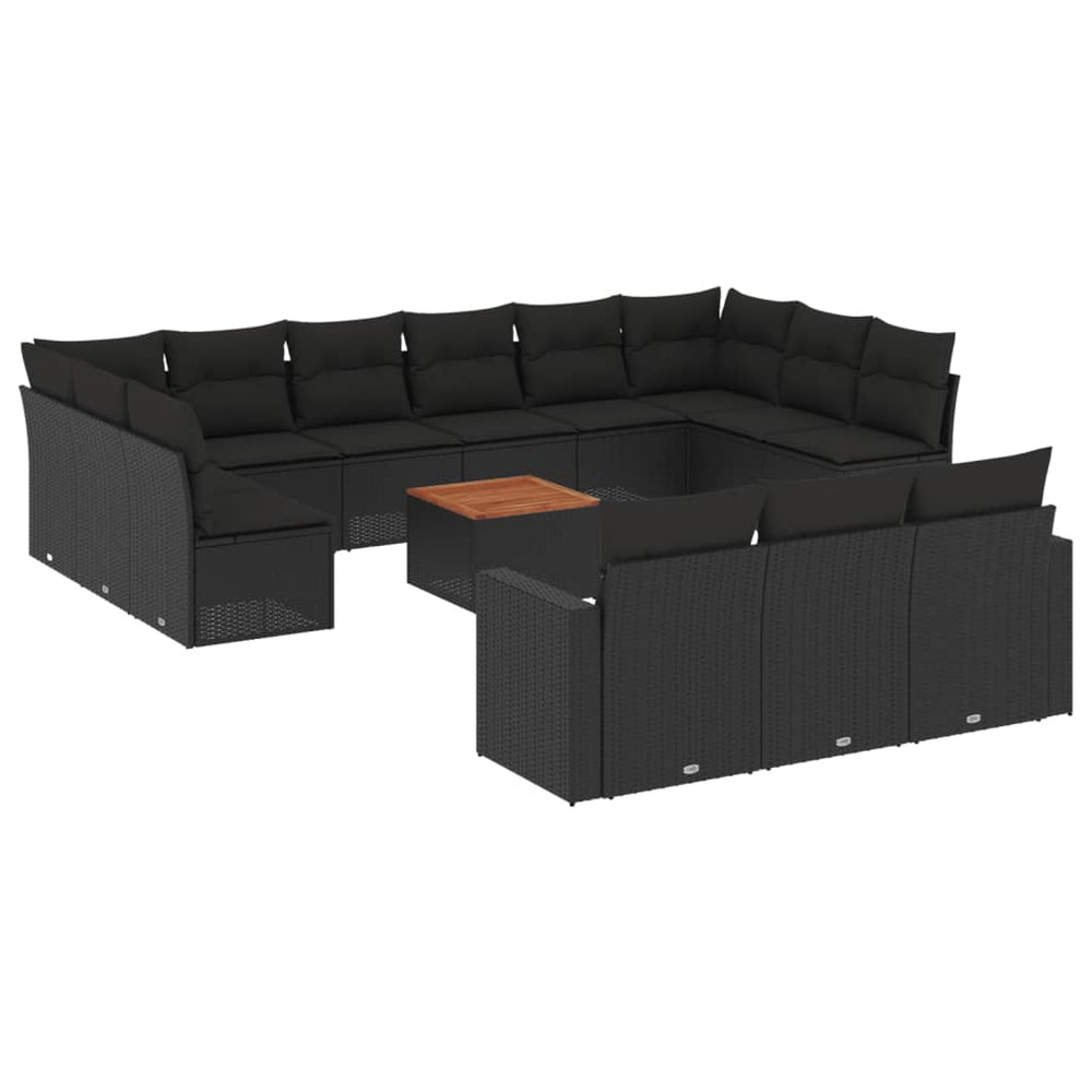 Set Mobilier De Grădină Cu Perne, 14 Piese, , Poliratan