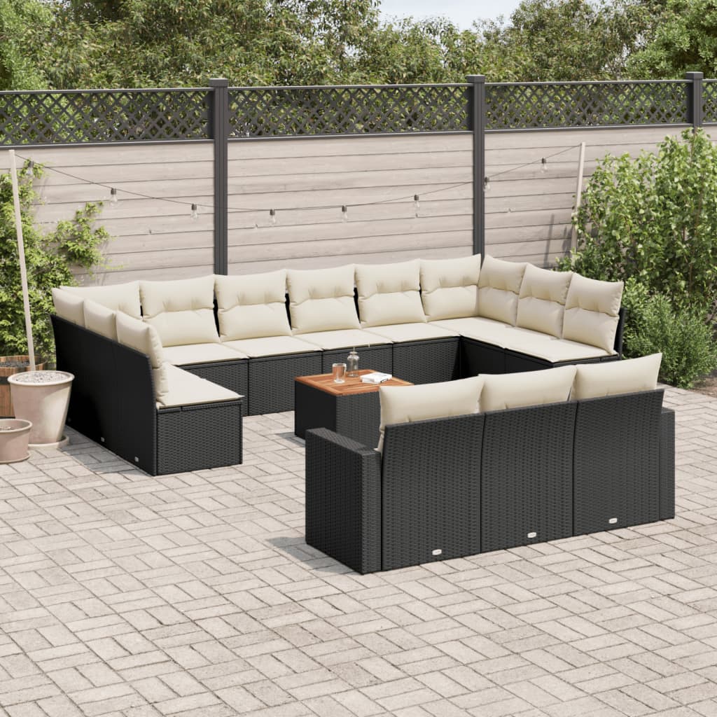Set Mobilier De Grădină Cu Perne, 14 Piese, , Poliratan
