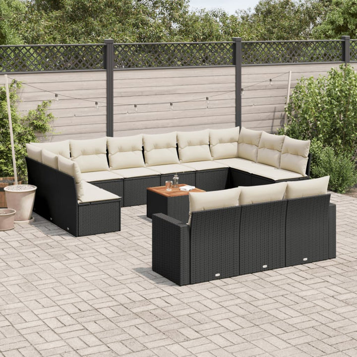 Set Mobilier De Grădină Cu Perne, 14 Piese, , Poliratan