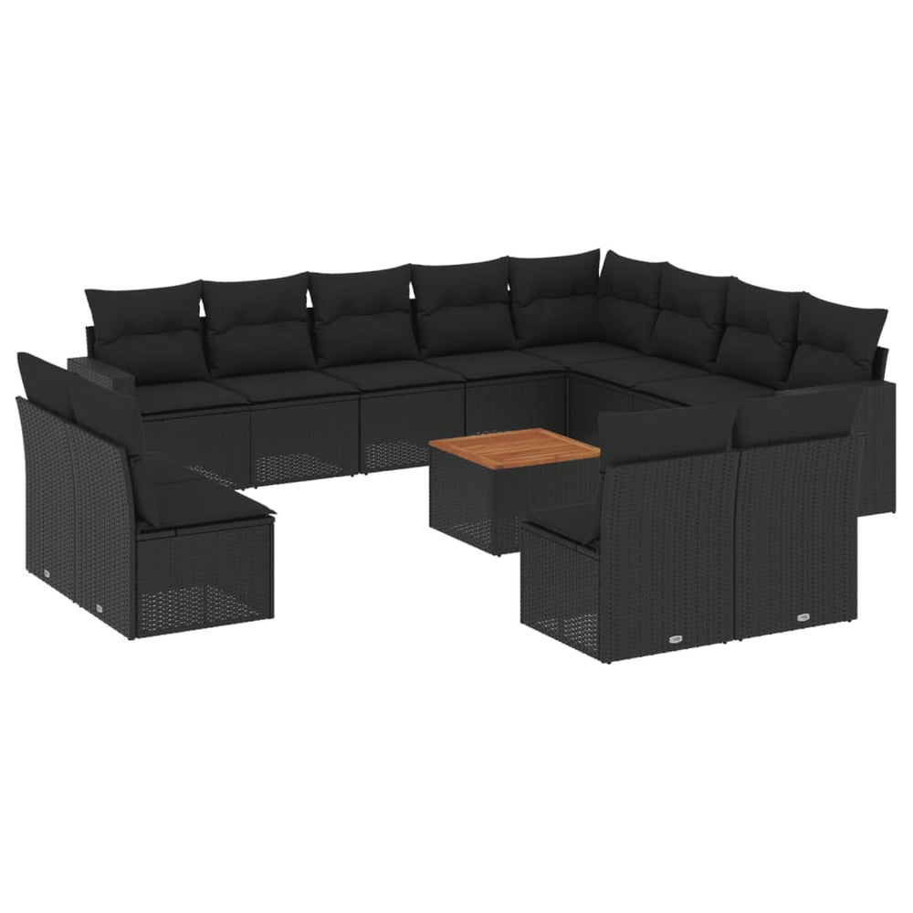 Set Mobilier De Grădină Cu Perne, 13 Piese, , Poliratan