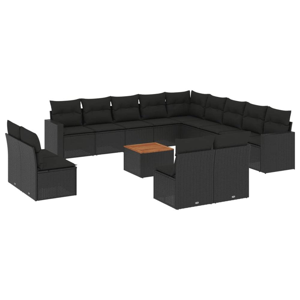 Set Mobilier De Grădină Cu Perne, 14 Piese, , Poliratan