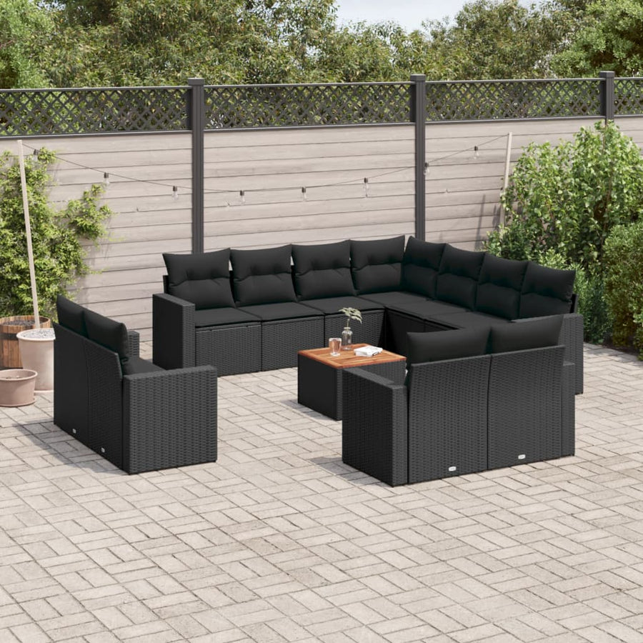 Set Canapele De Grădină, 12 Piese, Cu Perne, , Poliratan