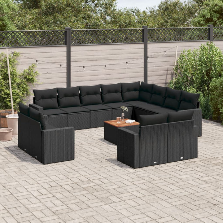 Set Mobilier De Grădină Cu Perne, 13 Piese, , Poliratan