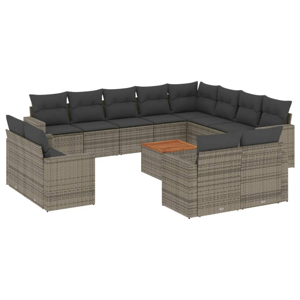 Set Mobilier De Grădină Cu Perne, 13 Piese, , Poliratan