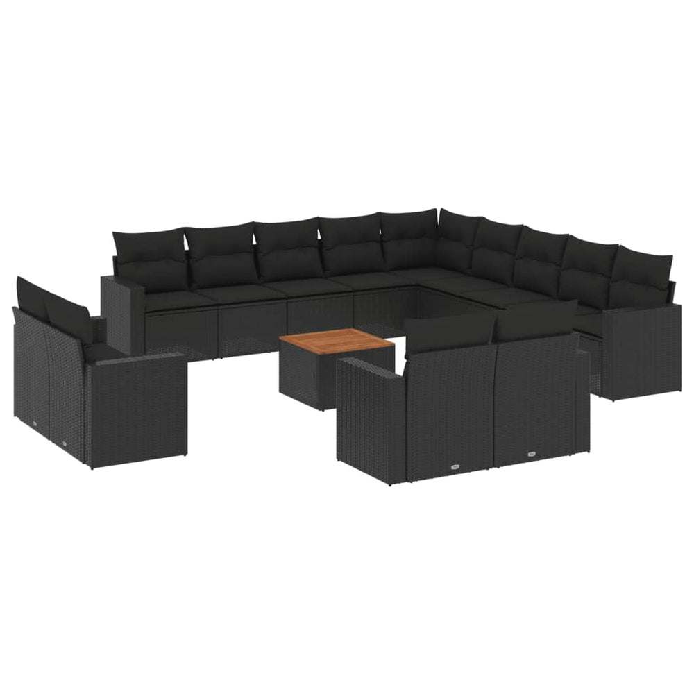 Set Mobilier De Grădină Cu Perne, 14 Piese, , Poliratan