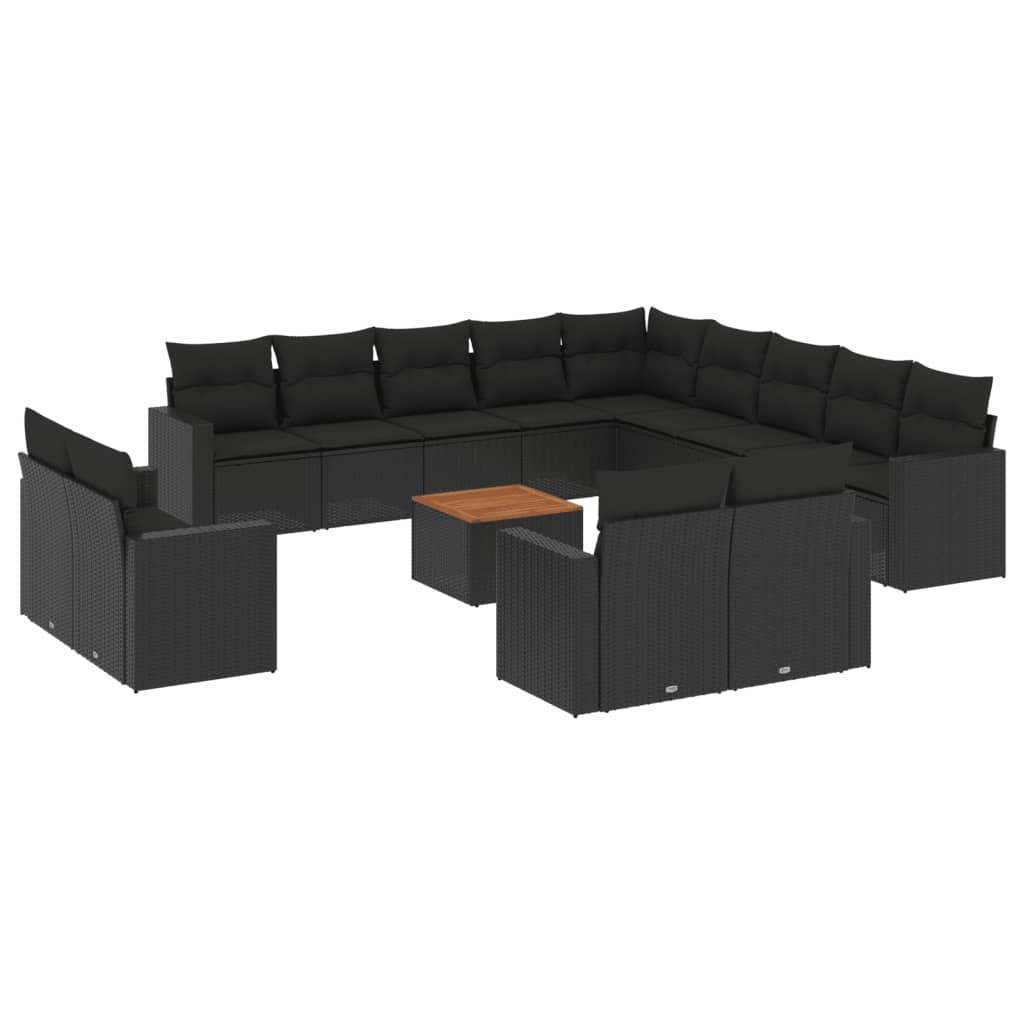 Set Mobilier De Grădină Cu Perne, 14 Piese, , Poliratan