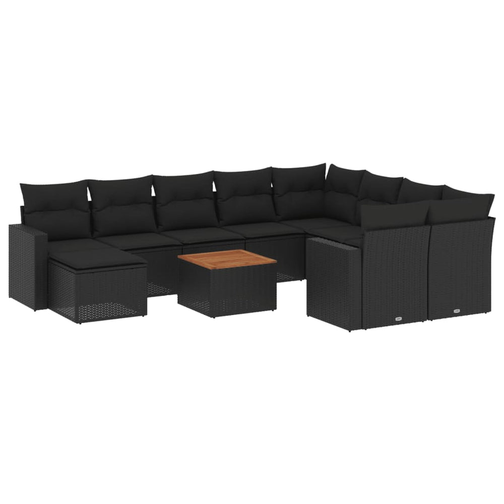 Set Canapele De Grădină Cu Perne, 11 Piese, , Poliratan