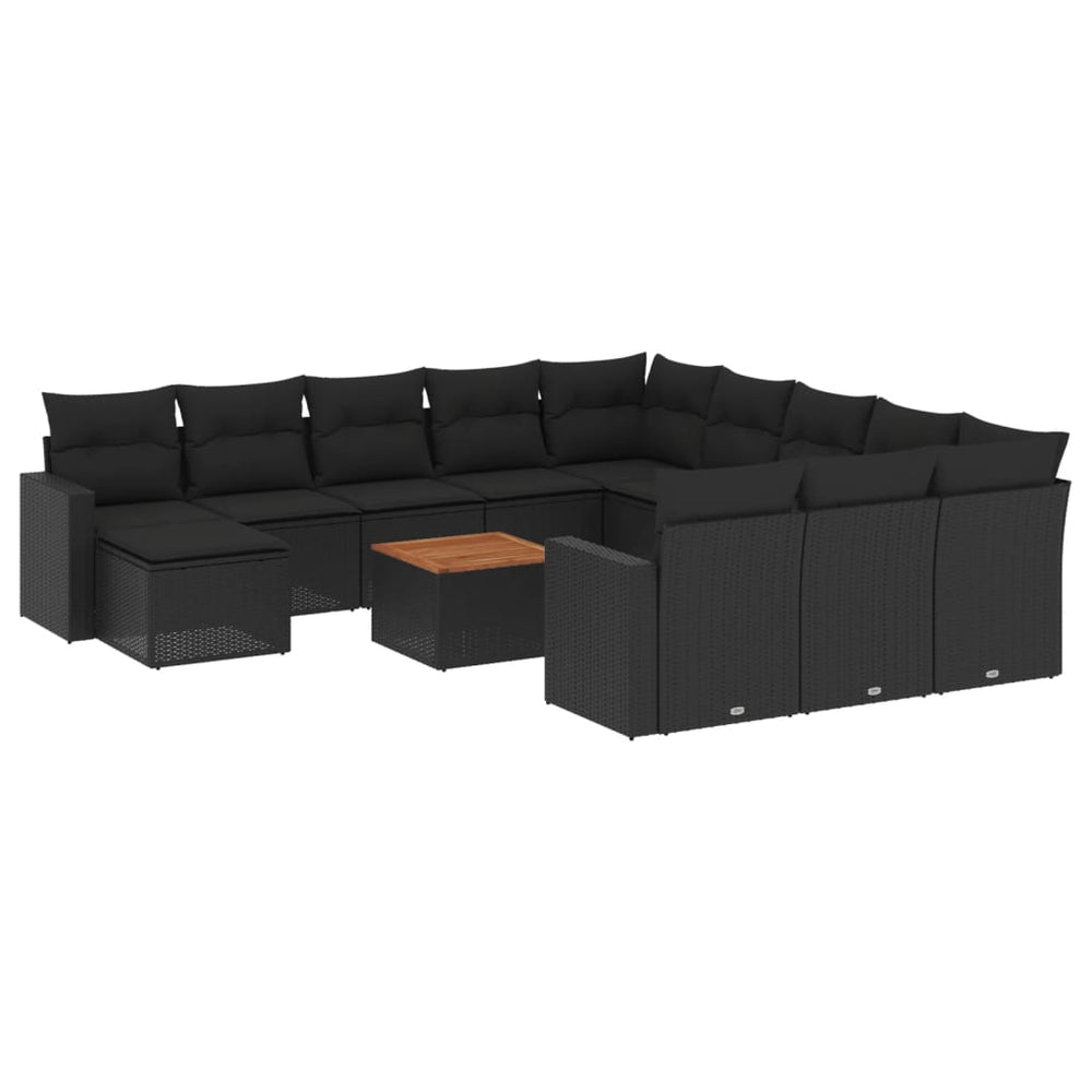 Set Mobilier De Grădină Cu Perne, 13 Piese, , Poliratan
