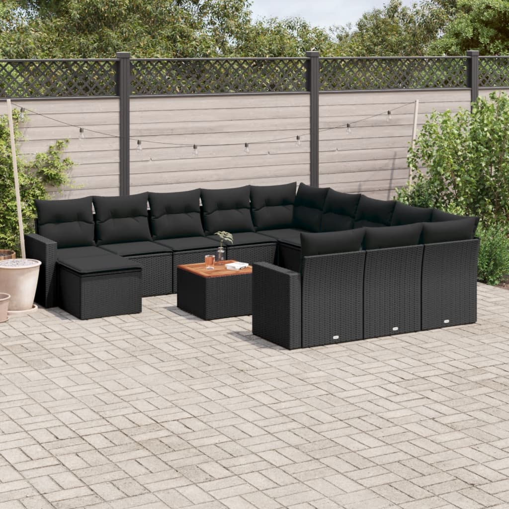 Set Mobilier De Grădină Cu Perne, 13 Piese, , Poliratan