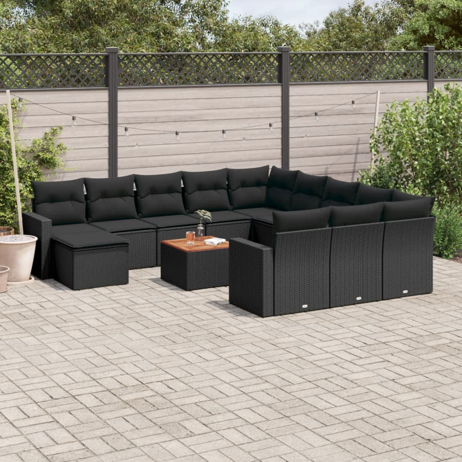 Set Mobilier De Grădină Cu Perne, 13 Piese, , Poliratan