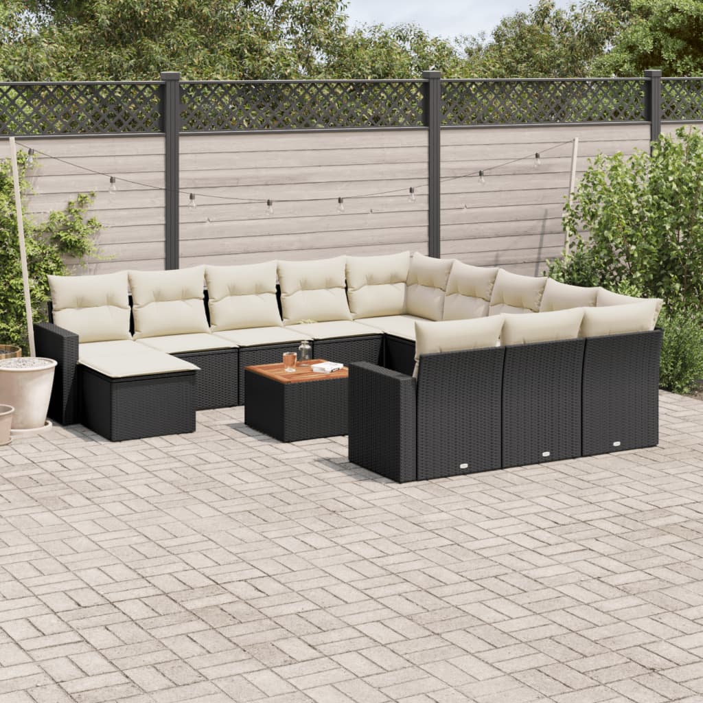 Set Mobilier De Grădină Cu Perne, 13 Piese, , Poliratan
