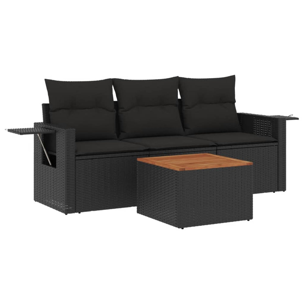 Set Mobilier De Grădină Cu Perne, 4 Piese, , Poliratan