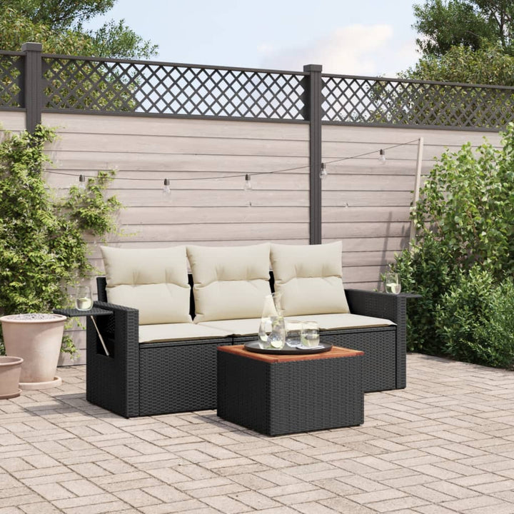 Set Mobilier De Grădină Cu Perne, 4 Piese, , Poliratan