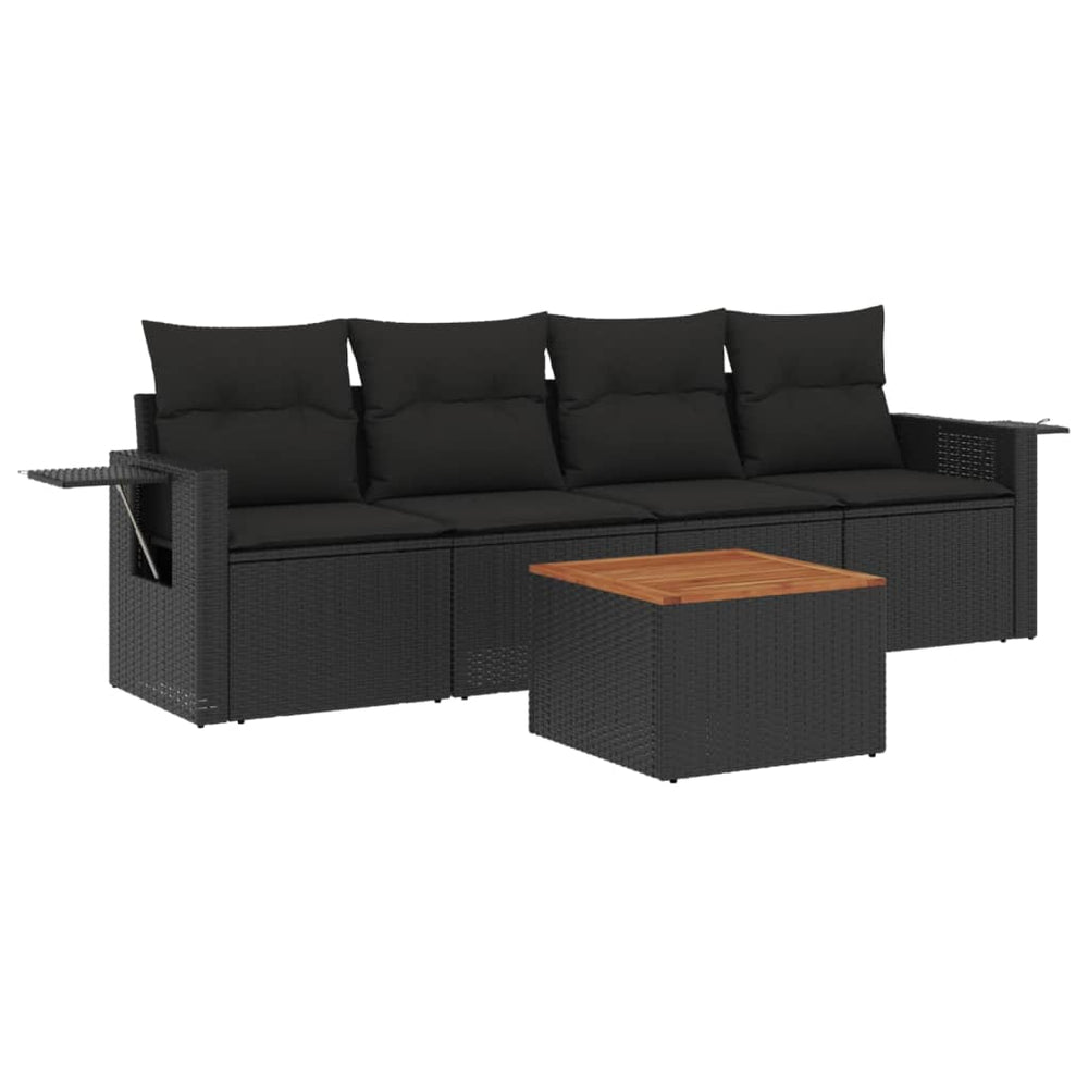 Set Mobilier De Grădină Cu Perne, 5 Piese, , Poliratan