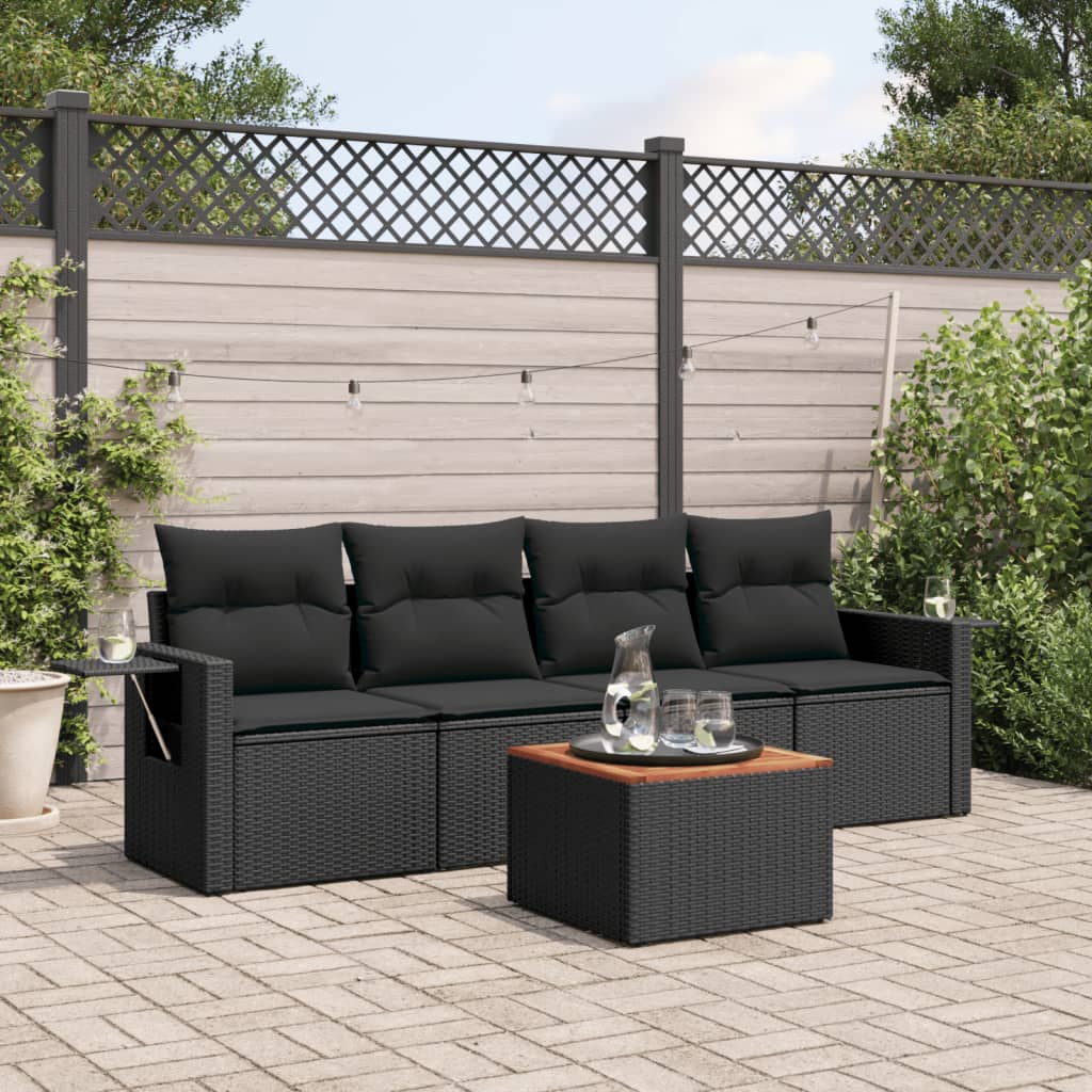Set Mobilier De Grădină Cu Perne, 5 Piese, , Poliratan