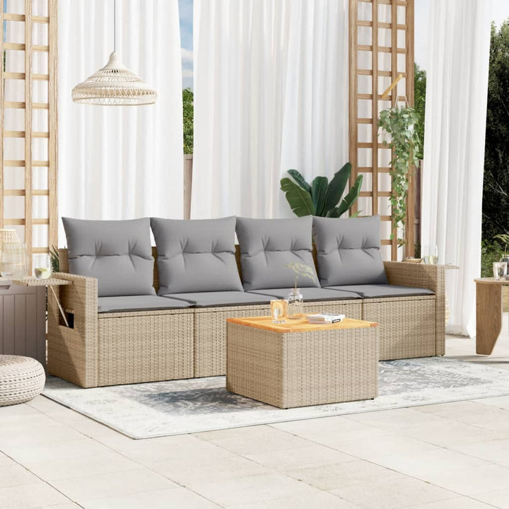 Set Mobilier De Grădină Cu Perne, 5 Piese, , Poliratan