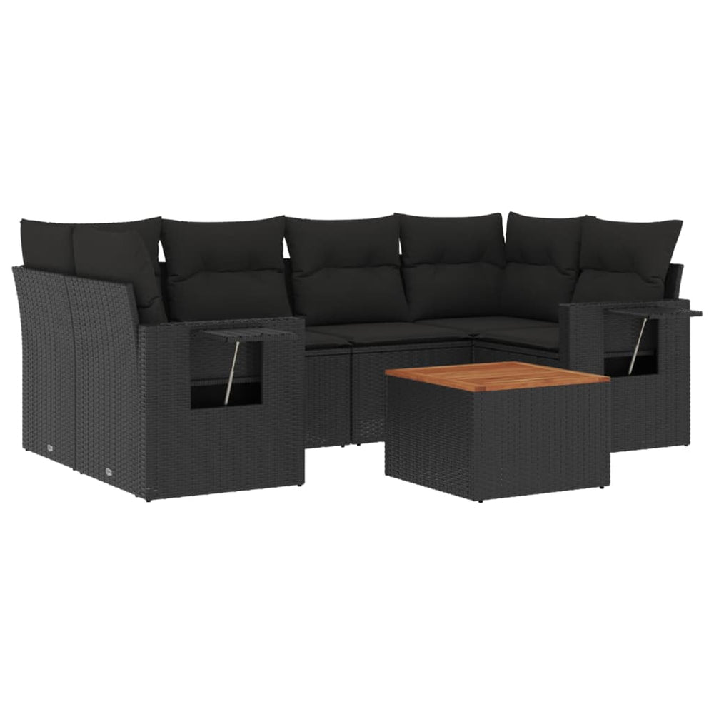 Set Canapele De Grădină Cu Perne, 7 Piese, , Poliratan