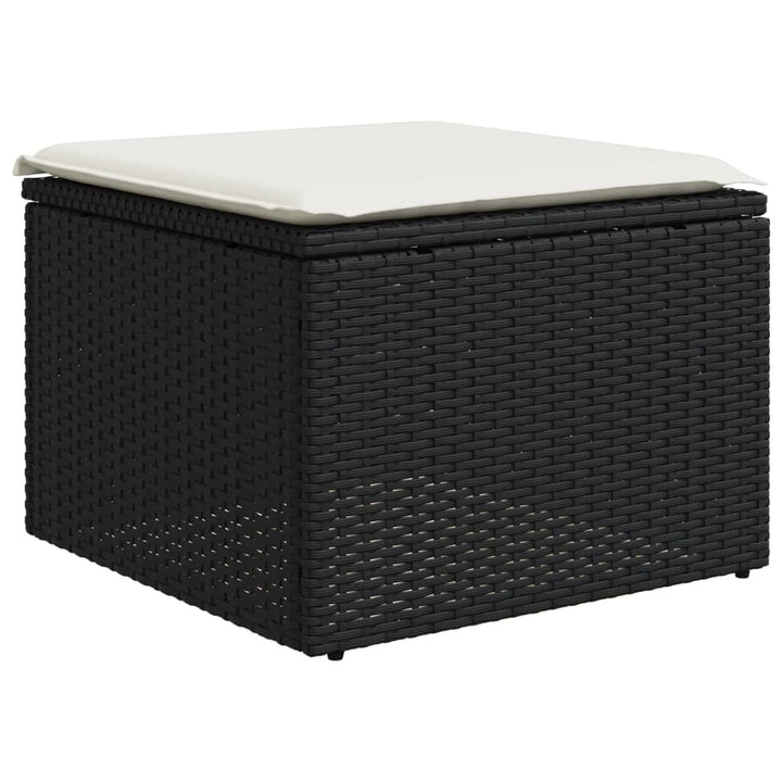 Set Mobilier De Grădină Cu Perne, 8 Piese, Negru, Poliratan