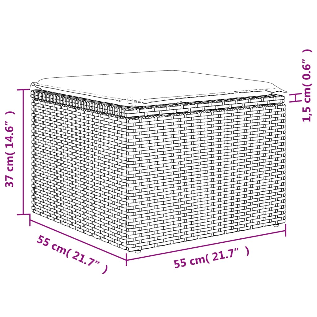 Set Mobilier De Grădină Cu Perne, 8 Piese, Negru, Poliratan