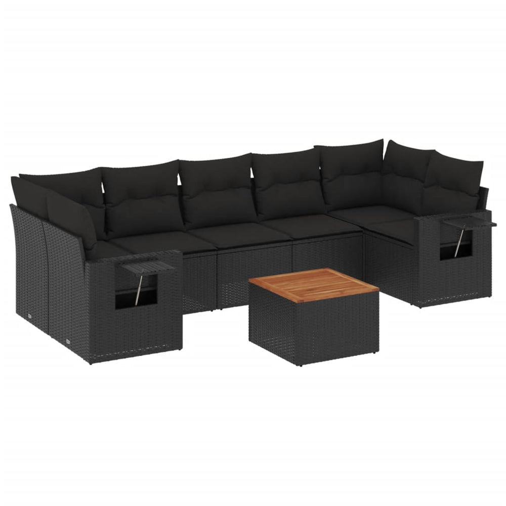 Set Mobilier De Grădină Cu Perne, 8 Piese, , Poliratan