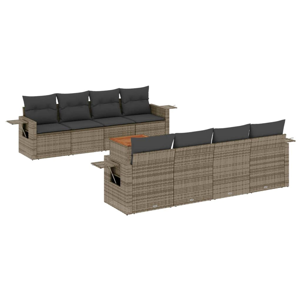 Set Canapele De Grădină, 9 Piese, Cu Perne, , Poliratan