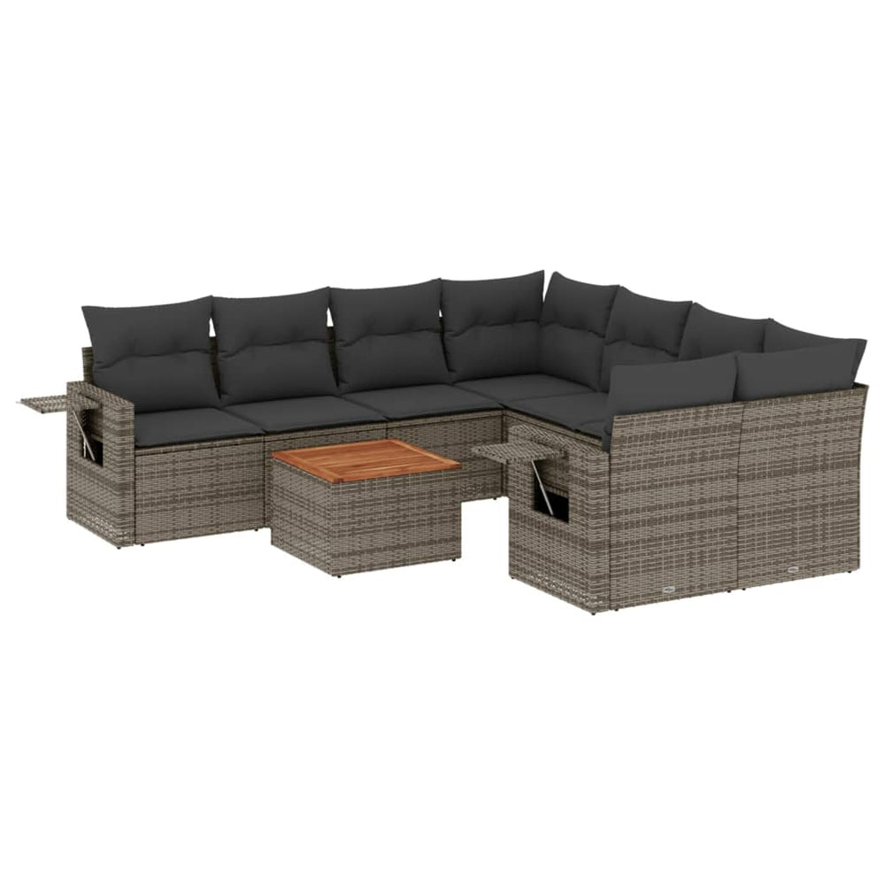 Set Canapele De Grădină, 9 Piese, Cu Perne, , Poliratan