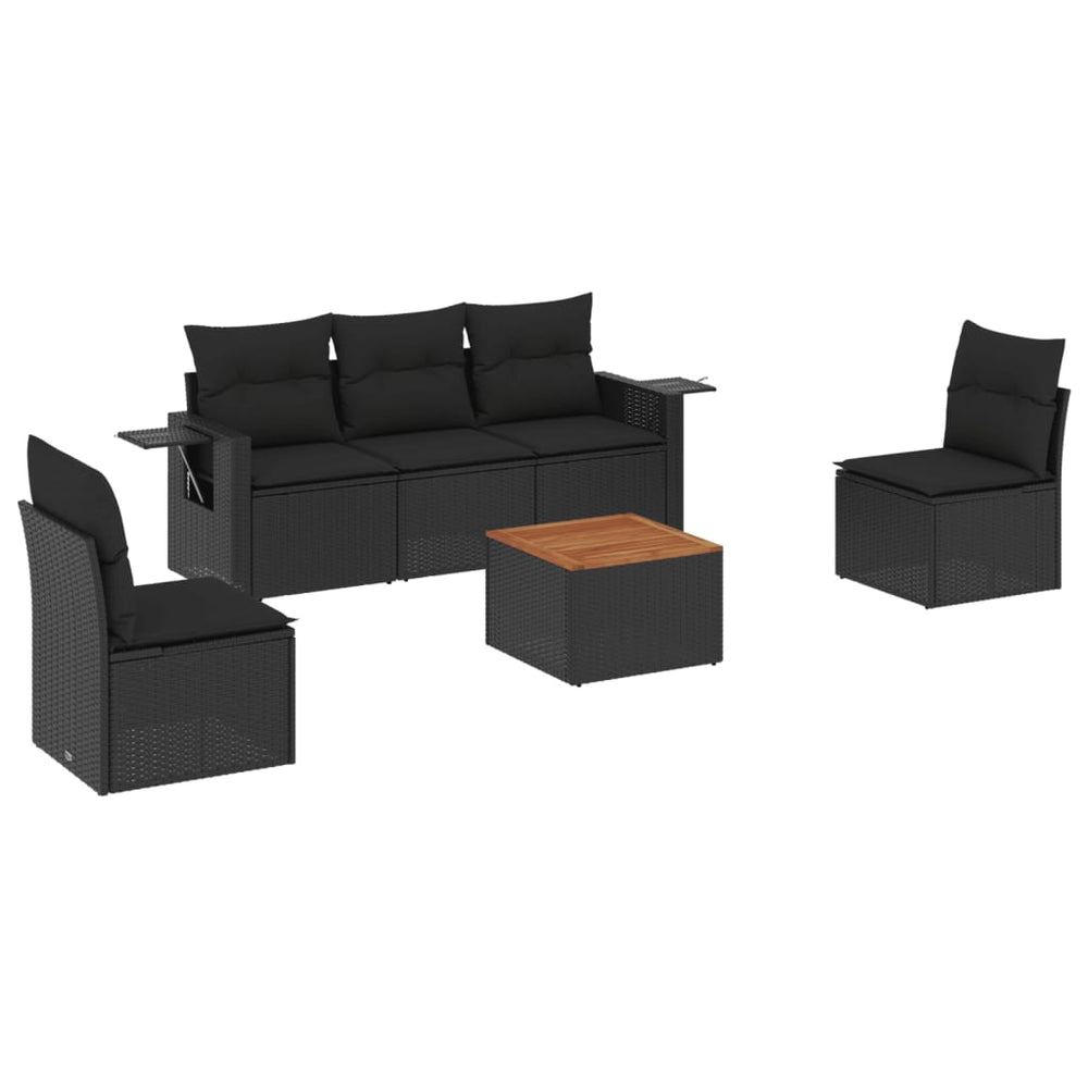 Set Mobilier De Grădină Cu Perne, 6 Piese, , Poliratan