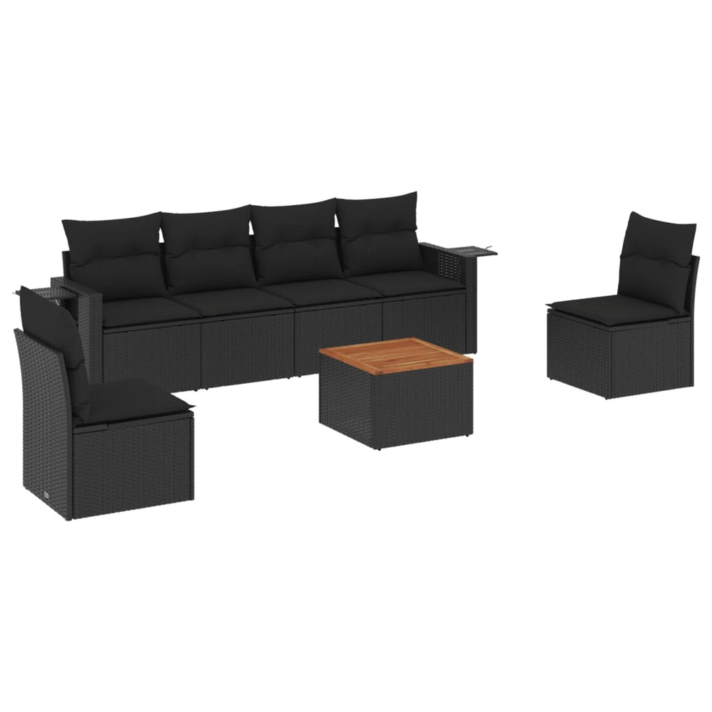 Set Canapele De Grădină Cu Perne, 7 Piese, , Poliratan