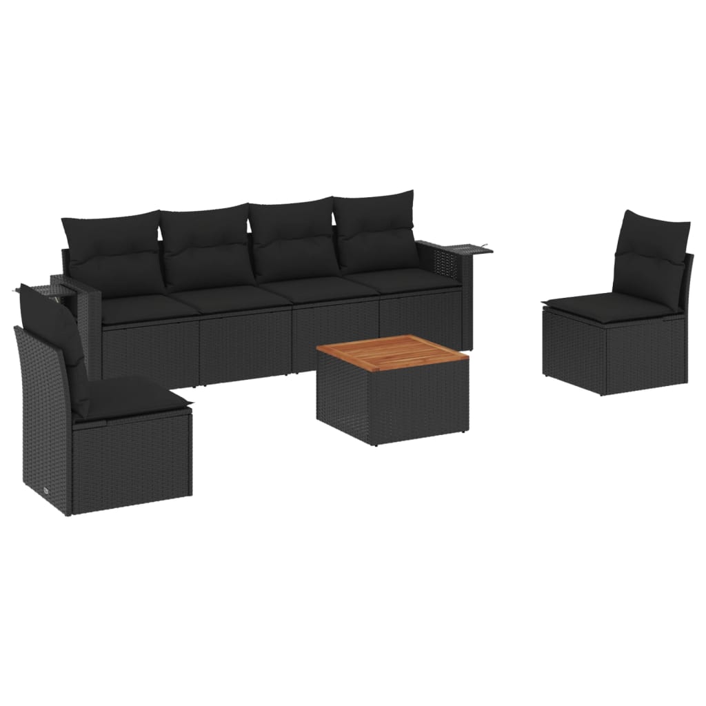 Set Canapele De Grădină Cu Perne, 7 Piese, , Poliratan