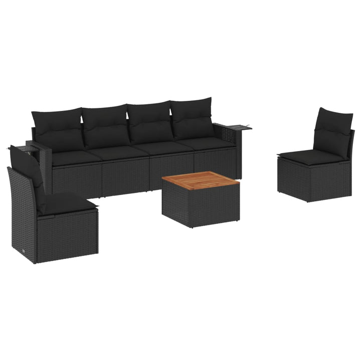 Set Canapele De Grădină Cu Perne, 7 Piese, , Poliratan