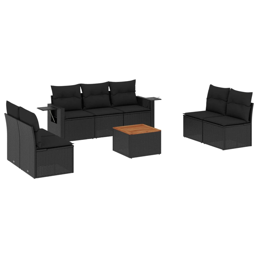 Set Mobilier De Grădină Cu Perne, 8 Piese, , Poliratan